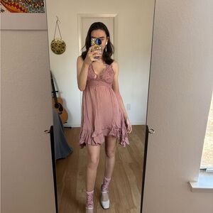 Free people Adela slip dress in rose